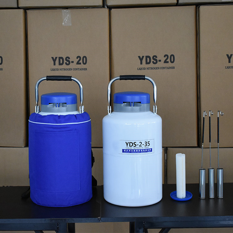 Liquid nitrigen container with canisters