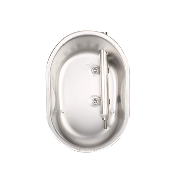 Stainless steel drinking bowl, elliptic