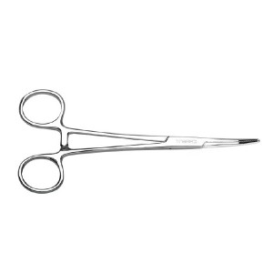 Hemostatic forceps, curved type