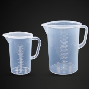 Plastic measuring beaker