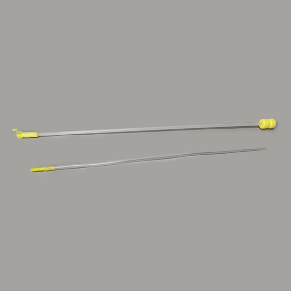Foam catheter with handle + flexible extension